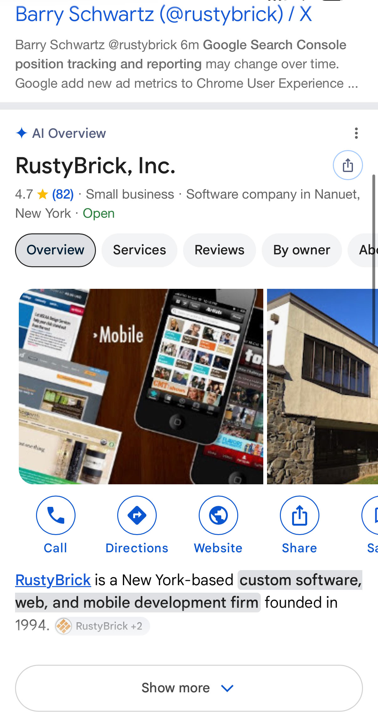 Google transforme le panneau local en AI Overview, avec un chat à la place de la fiche