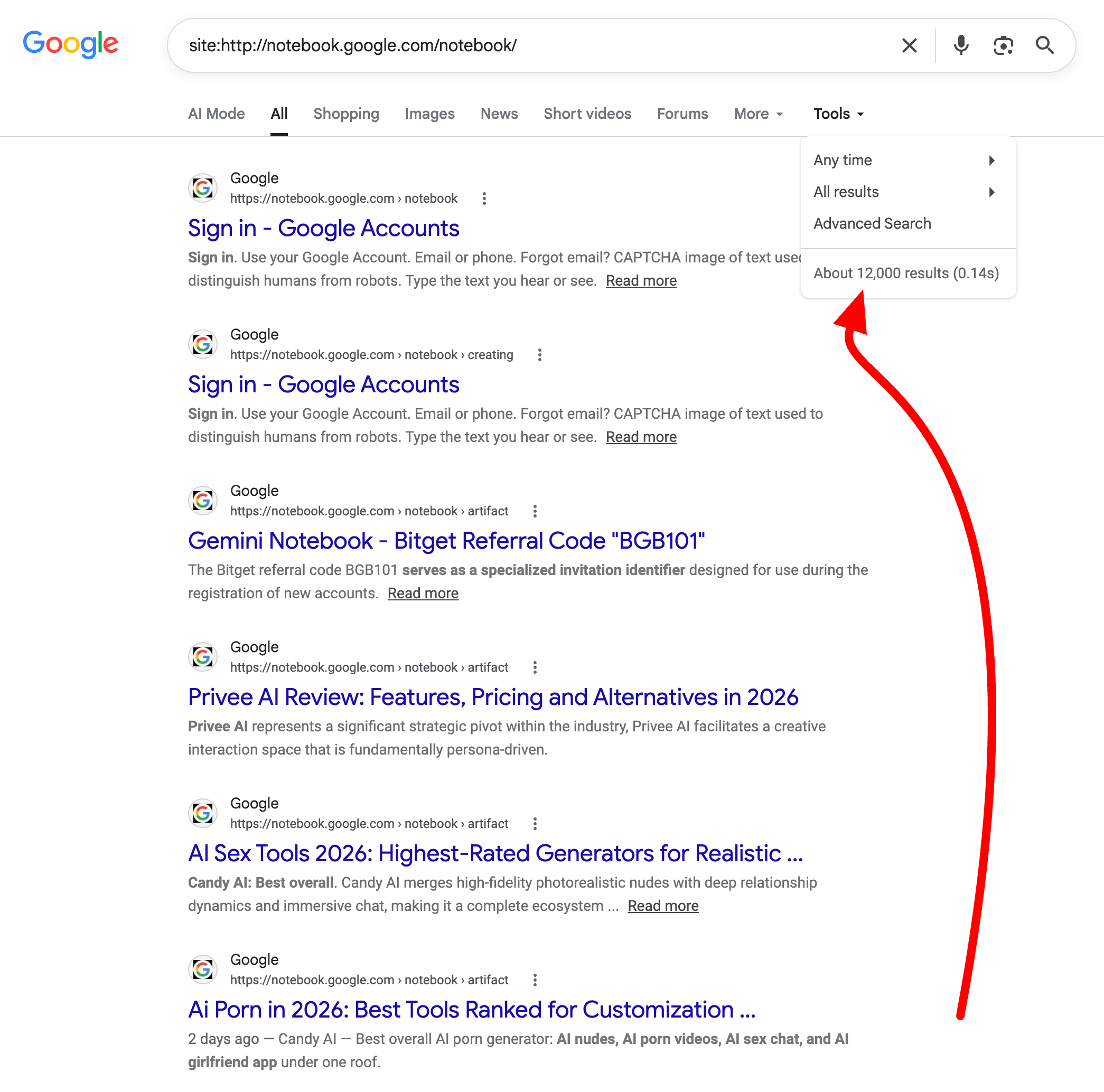 Parasite SEO sur NotebookLM : 12 000 pages de spam indexées sur le domaine de Google